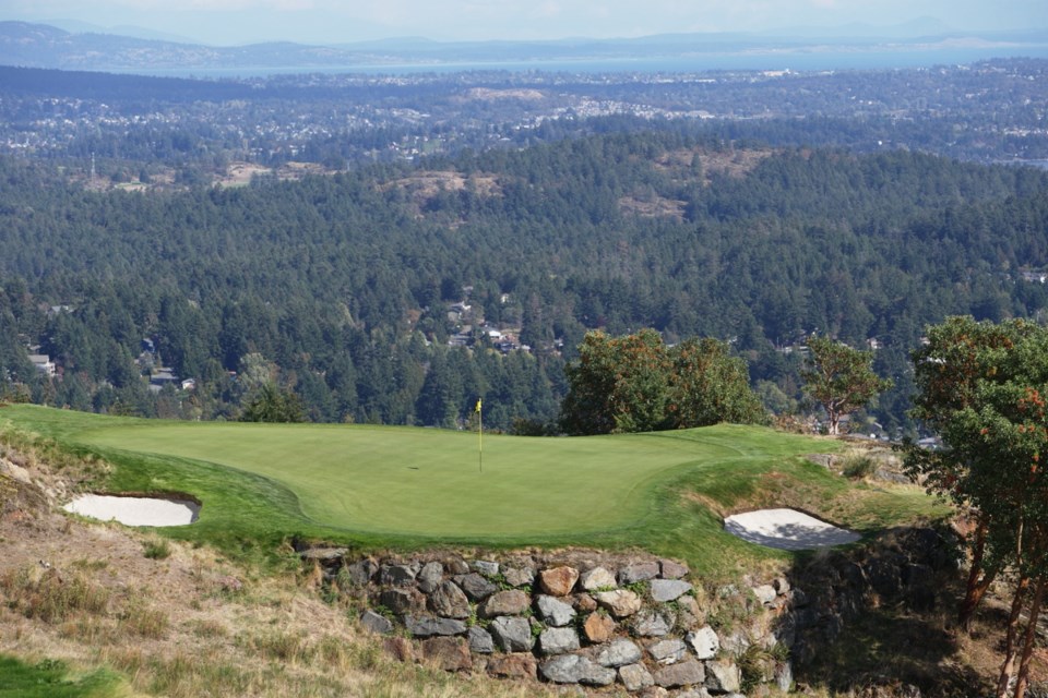 The 14th green on the Mountain course at the Bear Mountain Golf and Country Club.