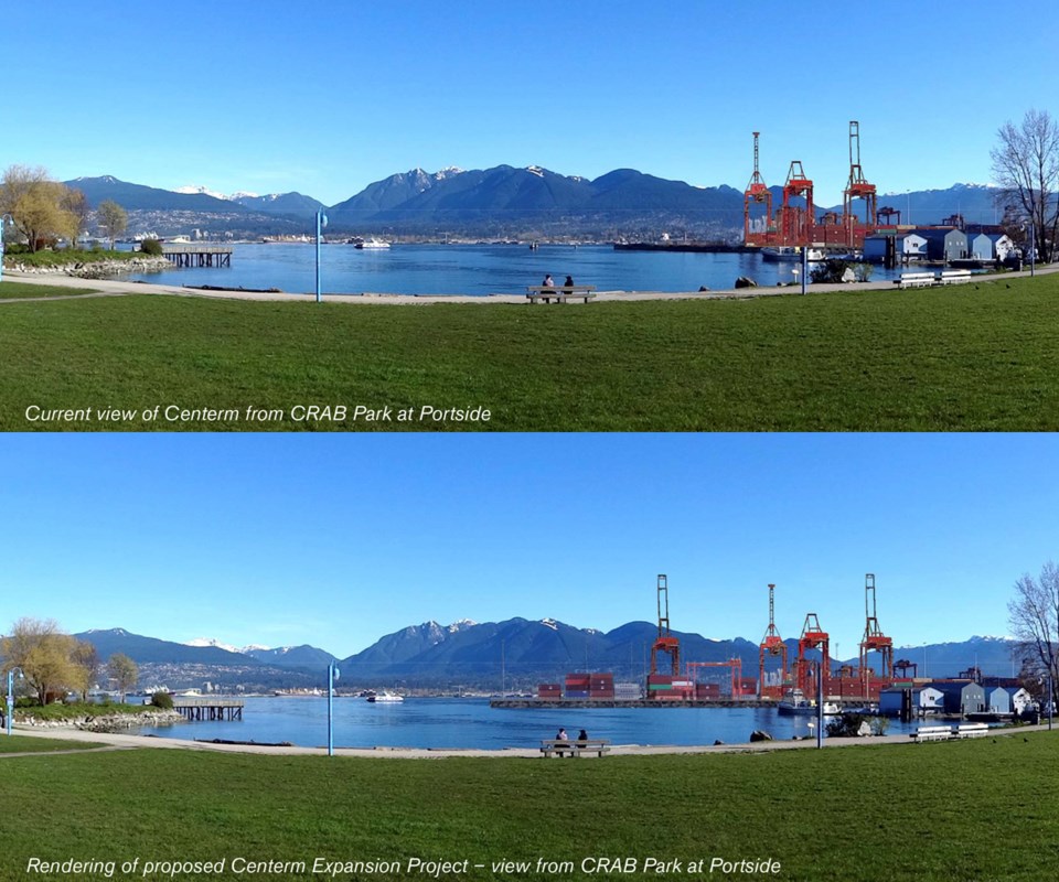 Before and after rendering by Port of Vancouver.