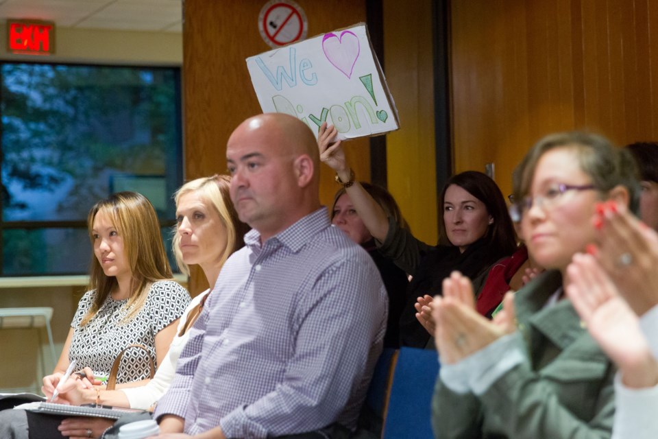 Parents, many of the them with kids at Dixon elementary, filled the hall at Richmond School District on Monday night to make their voices heard over the proposed school closures