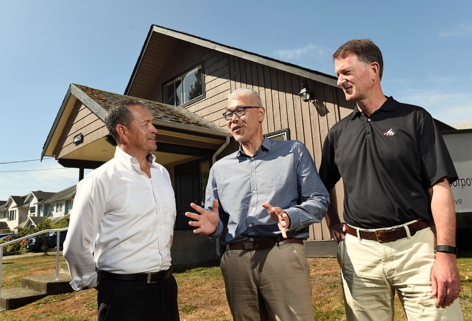 Operations manager Jay Mearns (l), CEO Stephen Lee and vice president of real estate Doug Avis head