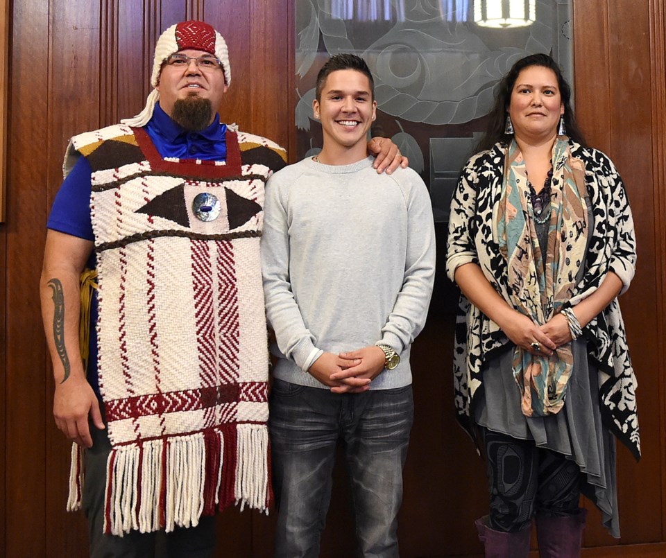 Jody Broomfield of the Squamish Nation joined fellow artists Jordan Gallie of the Tsleil-Waututh and