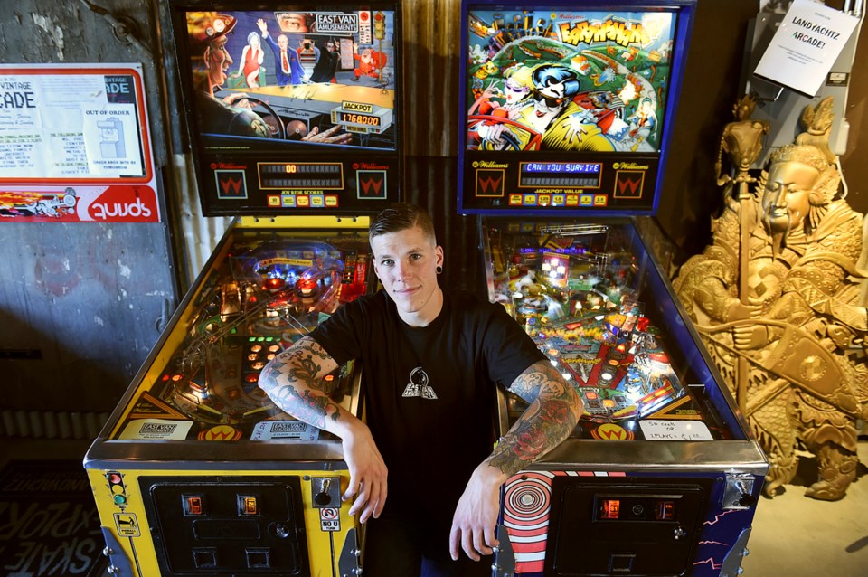 Landyacthz employee Jeff Radomsky is all about pinball and arcade culture. Photo Dan Toulgoet