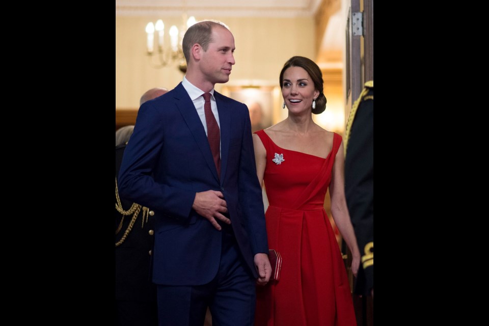 The Duke and Duchess of Cambridge arrive at Government House in Victoria for a private reception on Monday. Guests included Canadians who have, according to the royal itinerary, "made notable contributions to B.C. and Canada."
