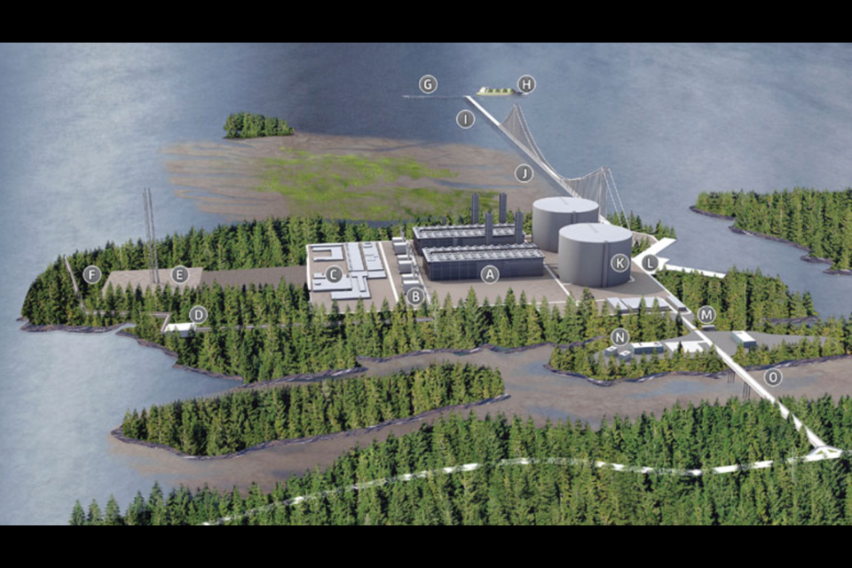 A diagram of Pacific NorthWest LNG, a major export facility proposed for Port Edward's Lelu Island. The Trudeau government green lighted the project Sept. 27 in its first major decision on energy policy.