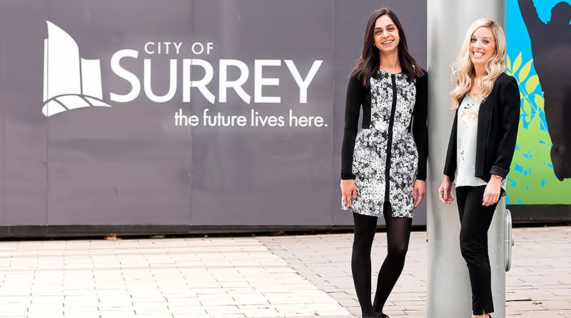 Carli Mauro, 30, an employment specialist, and Poonam Minhas, 27, a human resources assistant, both work for the City of Surrey.