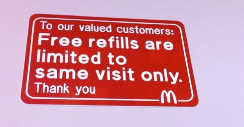 McDonald’s drinks sign
