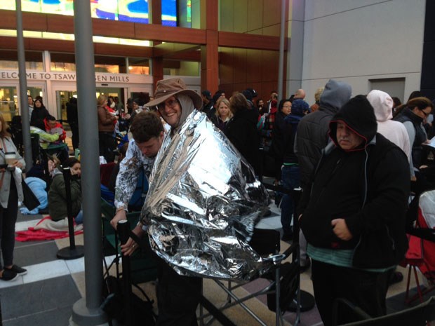 Shoppers were lined up this morning for the opening of the Tsawwassen Mills mall.