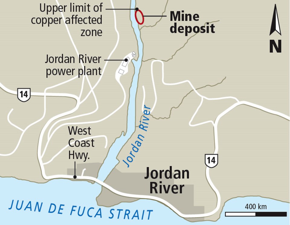 Jordan River mine site - map