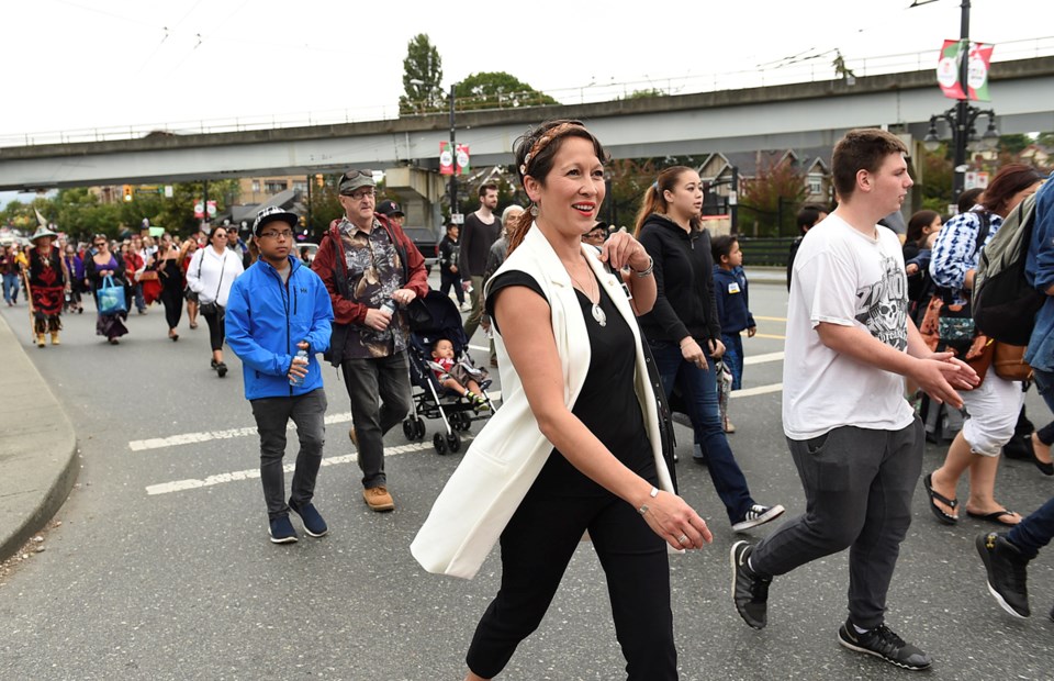 Melanie Mark participated in a walk from the Aboriginal Friendship Centre to Trout Lake for National