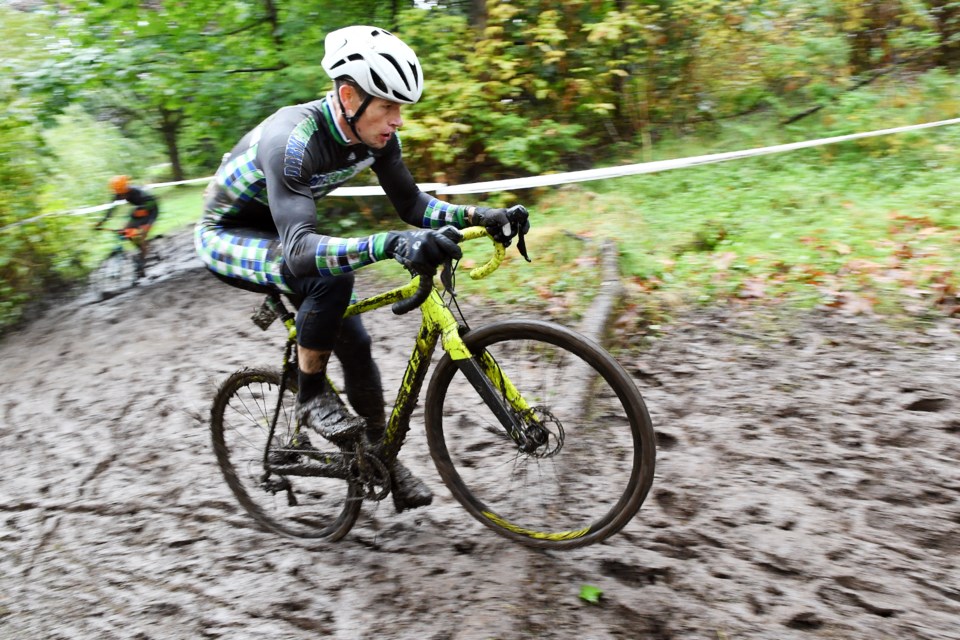 Competitors planted their wheels – and feet – first into the muck during Saturday’s Queens Cross race, part of the Vancouver Cyclocross Coalition. The event attracted approximately 250 cyclists in a battle of lap times around a Queen’s Park course.
