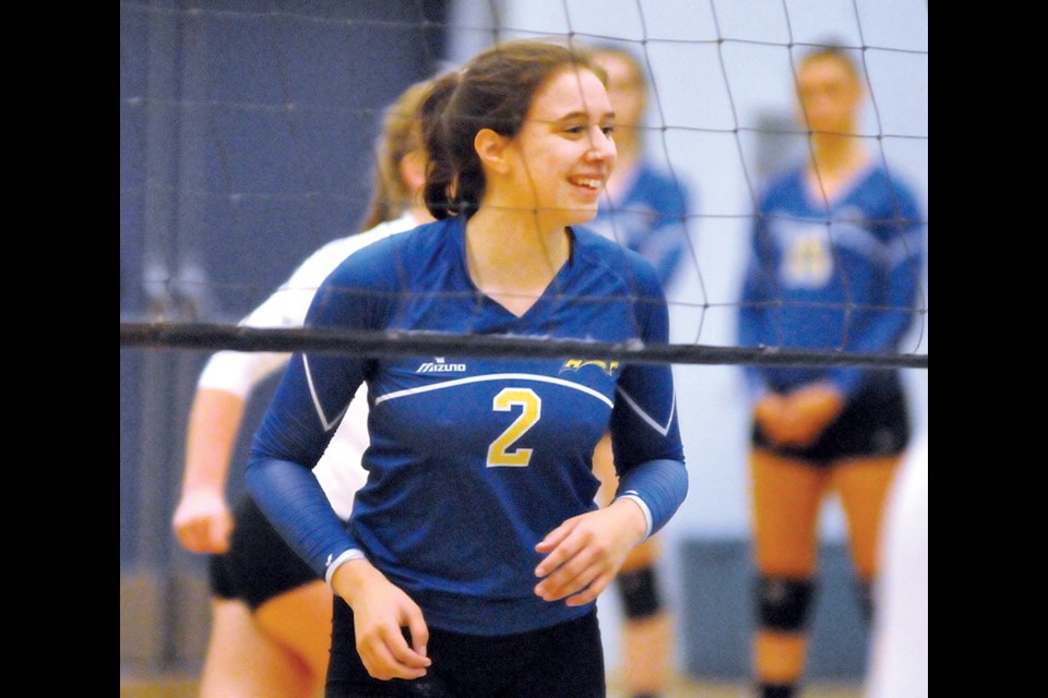 Kayla Oxland of the Handsworth senior girls volleyball team gets ready for action in a North Shore league match against Elphinstone Thursday. photo by Paul McGrath, North Shore News