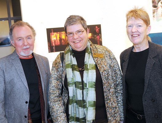 Exhibiting artist Wayne Eastcott, and Capilano University's Kris Bulcroft and Jackie Snodgrass