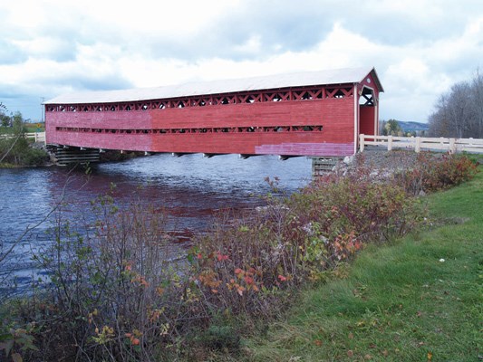 Heppell Bridge (built in 1909) crossing Matapedia River.