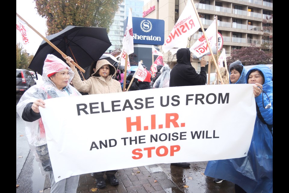 Hotel workers from the Sheraton Vancouver Airport Hotel say their pay doesn’t match their increased workload since Sheraton took over six years ago.