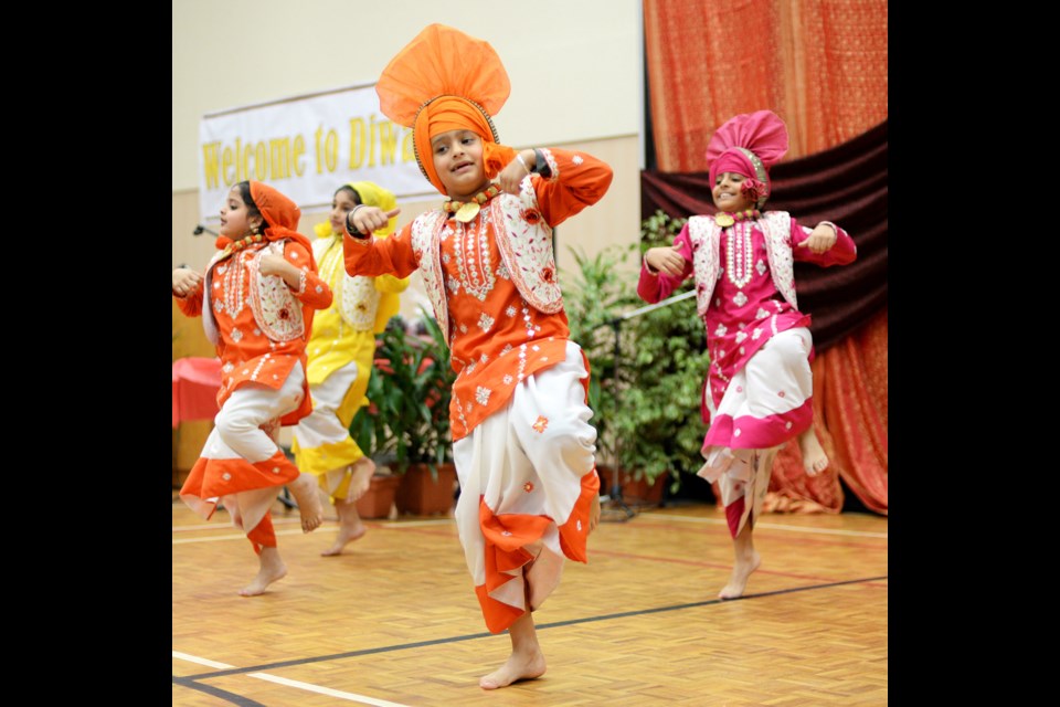 The Surrey Arts Club performs bhangra at the Diwali festivities.