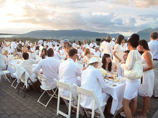The North Shore provides a spectacular backdrop for Dîner en Blanc, the pop-up picnic for 1,200 that took place at Jack Poole Plaza on Aug. 30.