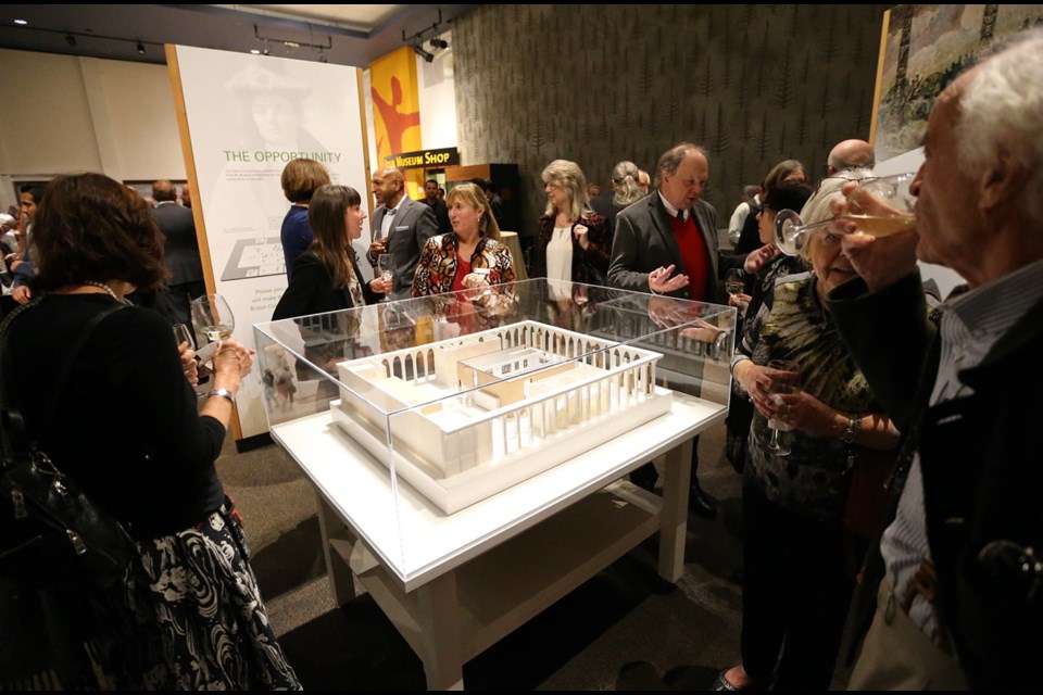 Dignitaries, community leaders and Royal B.C. Museum supporters gathered in Clifford Carl Hall around “Treasures …for Generations” — a model depicting the vision of a gallery. featuring the works of Emily Carr.