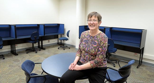 UNBC academic director Cindy Hardy sits in the new Statistics Canada Research Data Centre in Prince George.