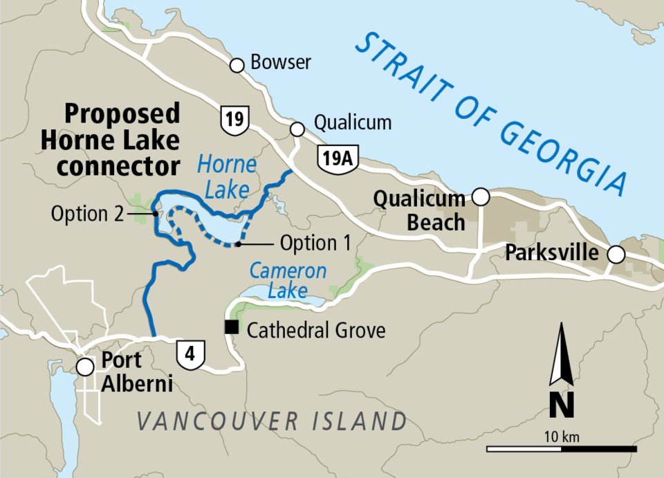 Map - Horne Lake connector