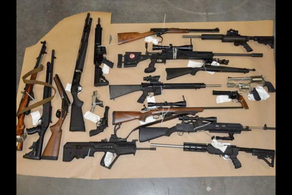Firearms seized by anti-gang police investigating Courtenay resident Bryce McDonald.