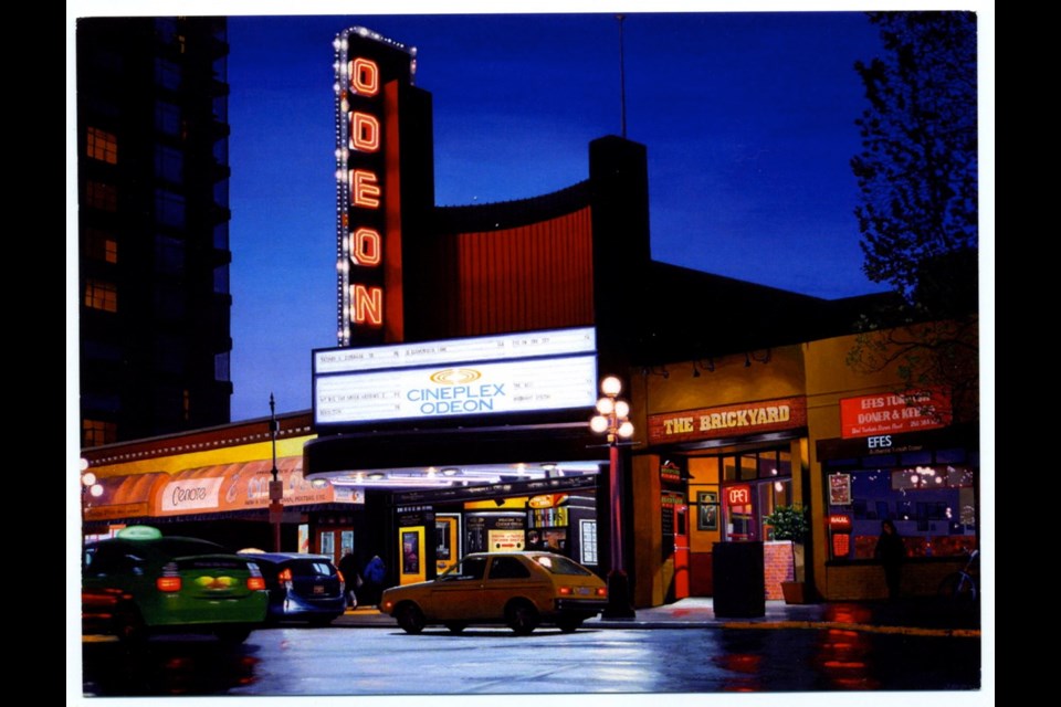 Odeon Theatre by Tad Suzuki, acrylic on canvas, 30 x 40 inches