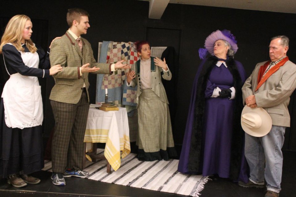 From left, Karissa Ketter, Ben Davis, Caroe Sandoval, Sue Sparlin and Ronald G. Miller are appearing in Christmas Art Talent, the Forte Theatre Society production at Burnaby Village Museum’s Heritage Christmas.