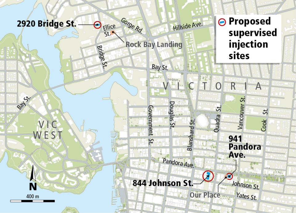 Locations of proposed supervised injection sites