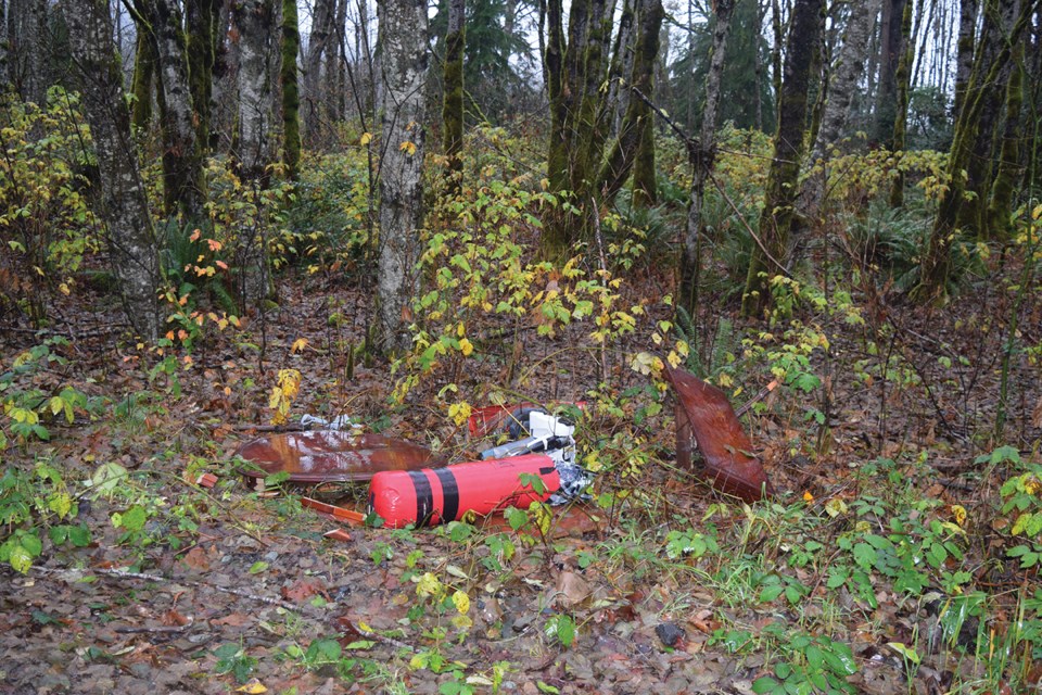 Garbage recently seen in the Squamish Estuary.