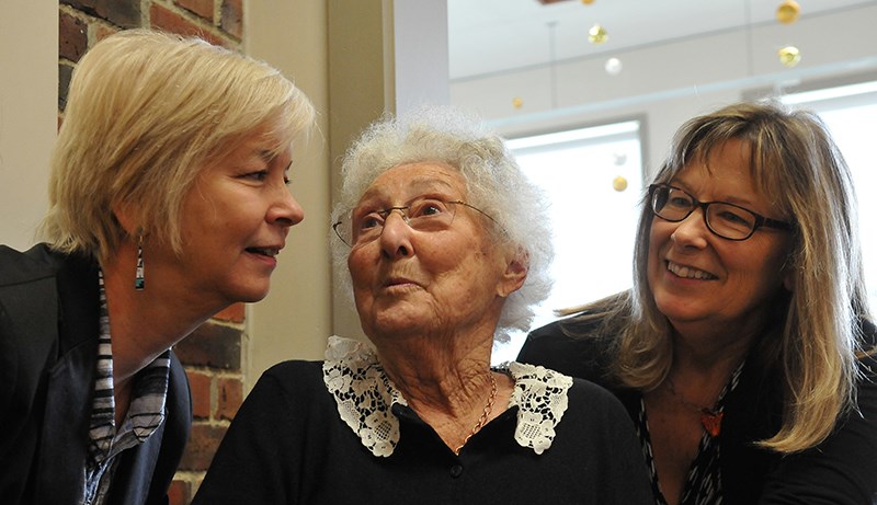 Ann Kitching with friends Valerie Simons and Vicki Allesia.