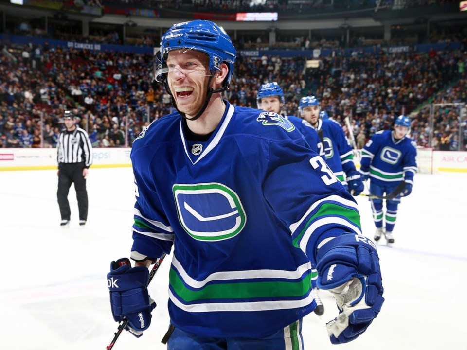 Smiling Jannik Hansen