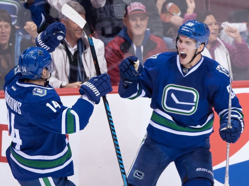 Bo Horvat is yelling at Alex Burrows