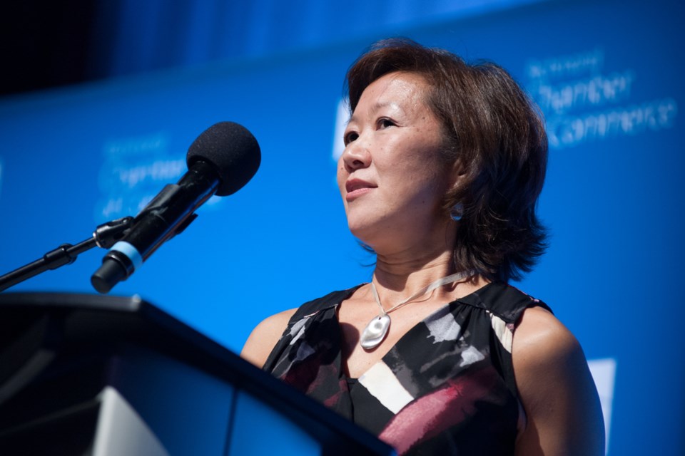 Upon accepting the award for Workplace of the Year, Elizabeth Ho, general manager at Gilmore Gardens, spoke about the dedication her employees have to the seniors living in their care. Photo by Rob Newell/Special to the News