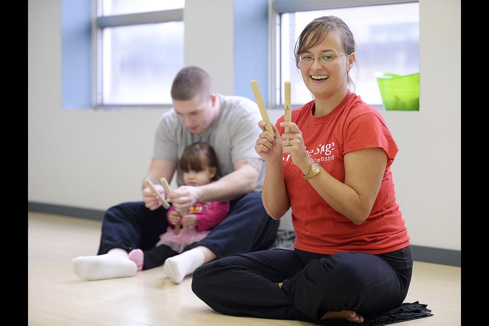 Stefanie Swinnard, director of The Stage New Westminster, leads a toddler class at the studio. The Stage has introduced a new bursary program to help break down financial barriers for families.