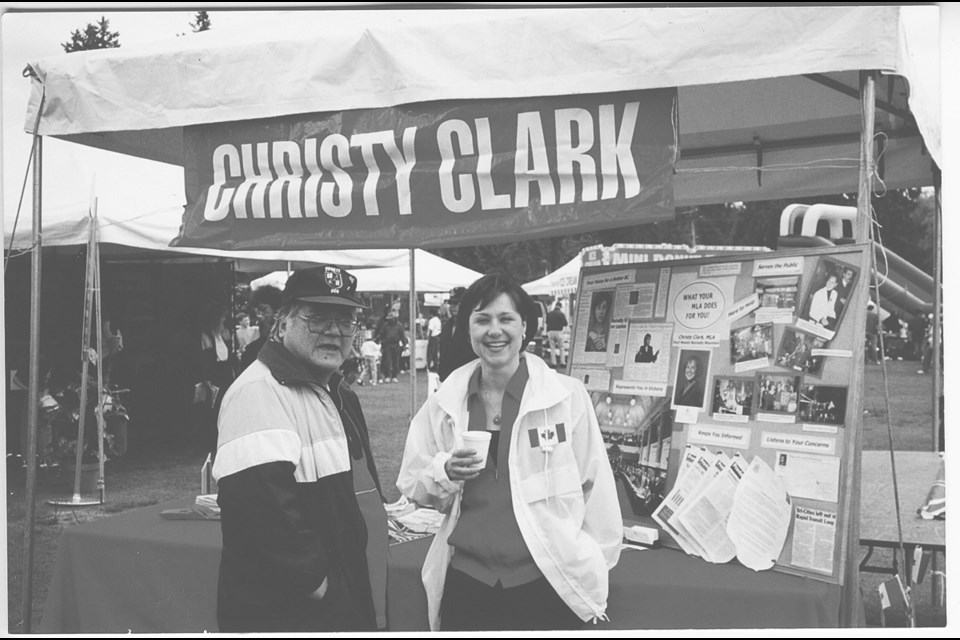 Christy Clark running for office in the mid-1990s.