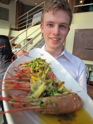 It's spot prawn season! C Restaurant's Jasper Gill served up the first catch of the sustainable West Coast specialty.