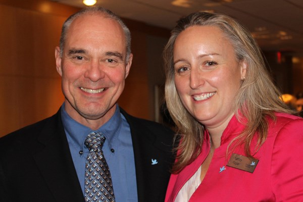 Drew McArthur and Arthritis Society executive director Nancy Roper celebrated a $5 million grant and Ross Petty research chair in pediatric rheumatology. The grant will fund research to help kids living with juvenile arthritis.