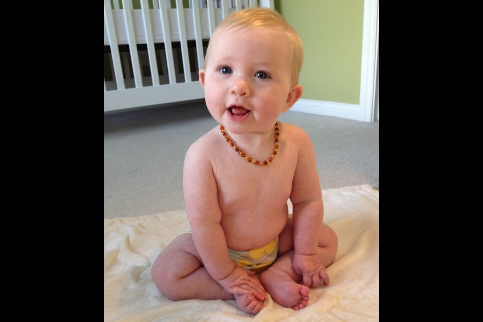 Eily McCurdy in her cloth diaper.