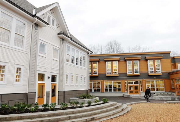 Lord Kitchener elementary's $18.7 million seismic upgrade and partial replacement was officially unveiled Nov. 20. The school¹s 1914 stand-alone wooden structure was relocated, rejigged and reinforced, while the main old brick school building, constructed in 1924, meets the wrecking ball next month.