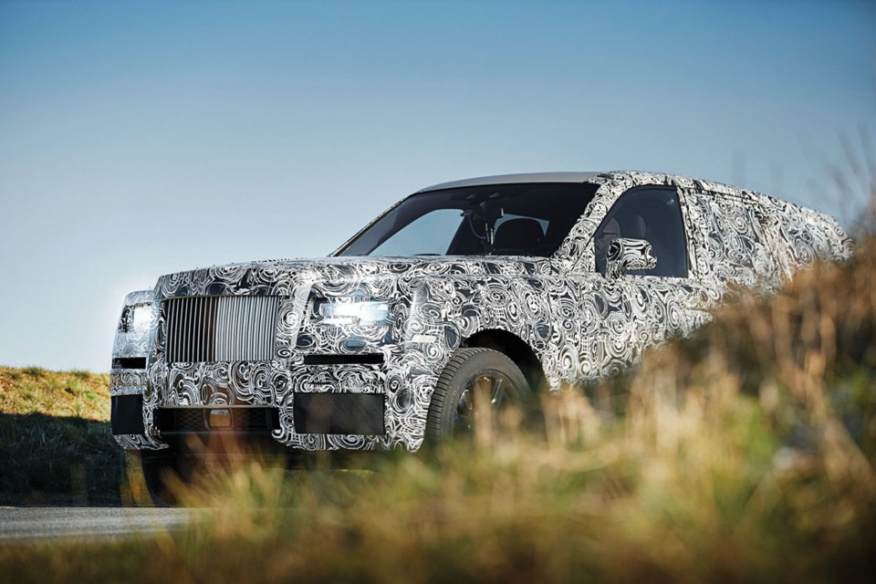 The Rolls-Royce Cullinan, still in the secret development phase, is named after a South African diamond magnate. It’s probably going to be pretty expensive. photo supplied Rolls-Royce