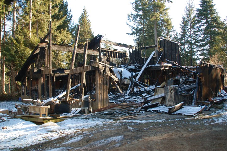 The remains of a home on Pratt Road that was completely destroyed by fire Dec. 30.
