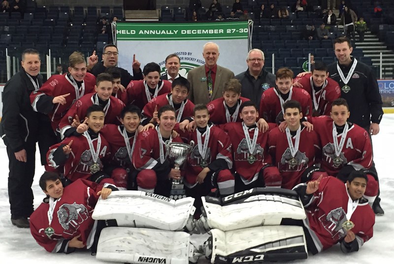 Ending a 32-year-long drought, the Burnaby Bulldogs captured the bantam AAA title at its own Burnaby Christmas tournament, beating Seattle 8-1 in the final.