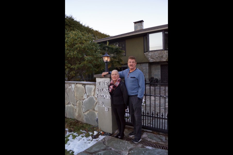 Linda and Brian Cooper, of The Stone Hedge bed and breakfast, say short-term rentals should comply with the existing B&B bylaw; City of Richmond proposals state otherwise. Photo by Graeme Wood