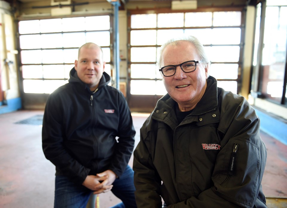 Garth and Jason Burnside have hung up their tools at Varsity Automotive,one of the last independent