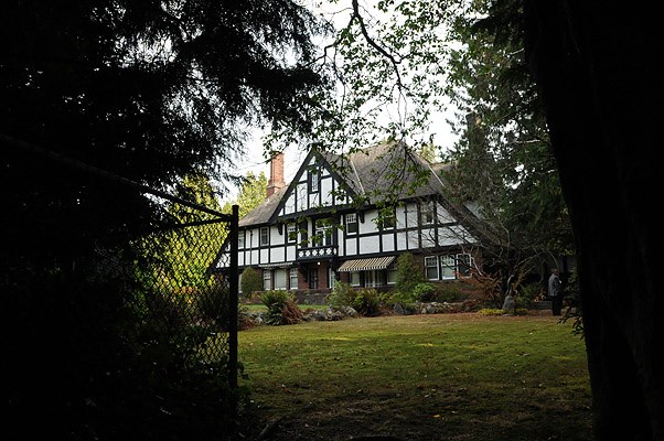 The Tudor-style, five-bedroom house was built in 1925 and sits on a two-acre lot on Southwest Marine Dr.