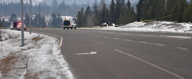 Scene of a double homicide on Foothills Boulevard near North Nechako Road Wednesday morning.