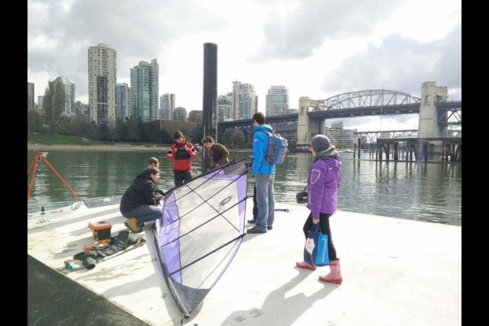University of British Columbia engineering students put the final touches on Ada 1.0, an autonomous sailboat, before testing her in the waters of English Bay at Vancouver in June 2016. Throughout 2017, the 40-person UBC Sailbot team will put their efforts toward Ada 2.0, which will launch sometime in 2018 for a journey toward Hawaii.