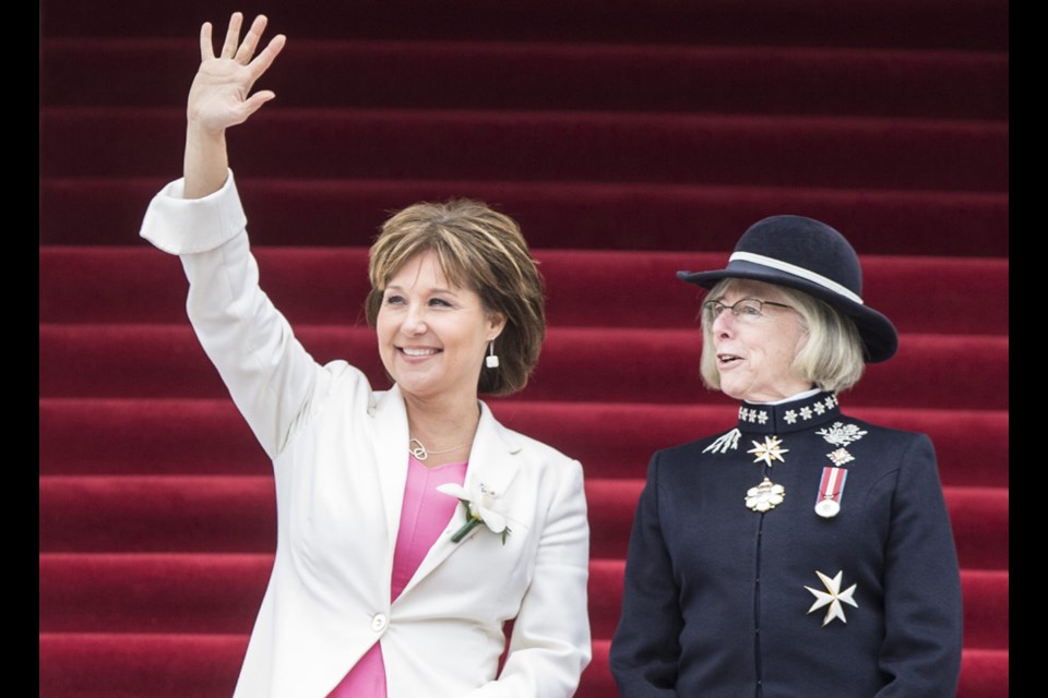 Lieutenant Governor Judith Guichon and Premier Christy Clark at the Opening of British Columbia Legislature on February 14, 2017.Photograph by Darren Stone/Times Colonist
