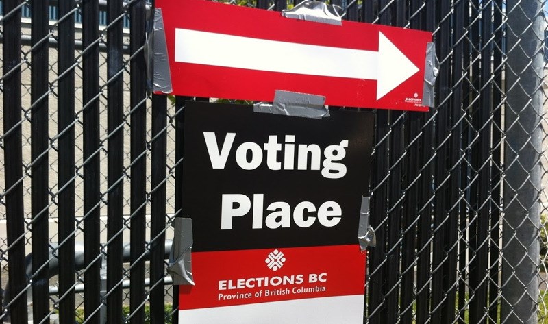 photo - voting place sign for B.C. election