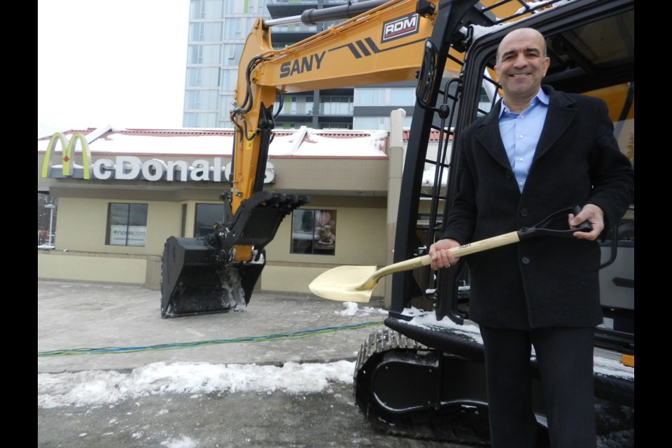 Joe Guzzo, franchise owner of the No. 3 Road McDonald’s, looks ready to join the demolition crew that will be razing the old restaurant building — McDonald’s first location outside of the U.S. when it opened on June 1, 1967 — to make way for a new and modern design to help celebrate the iconic, fast food company’s 50th anniversary. Photo by Philip Raphael/Richmond News