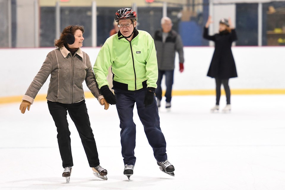 Carrie Beavington and George Rudolph met years ago while skating and have been friends ever since. Photo Dan Toulgoet